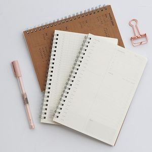 Daglig vecka att göra planerare Spiral Kraft Notebook Journal Grid fodrad bindemedel Manuell schema Notepad Office School Stationery