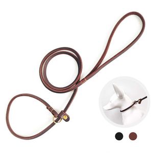 Dog Collars Leashes Real Leather Slip Lead Leash Pet Training Cinch for Small Dogs Cats NoPull and Collar Puppy Z0609