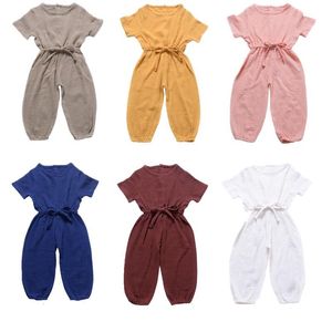 Rompers Summer Clothing Boys and Girls Kids Bodysuit Cotton Cute Solid Color Outfit 230608