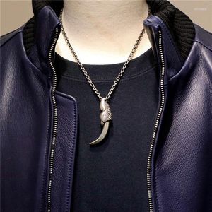 Pendant Necklaces Men's Necklace Domineering Hand Carving Scales Dragon Claw Long Chain Vintage Punk Male Jewelry