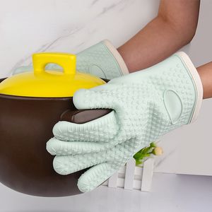 Oven Mitts 2 PCS Silicone Gloves High Temperature Resistance Microwave Heat Insulation Kitchen Barbecue Cooking 230608