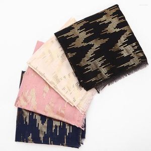 Scarves Solid Color Lightweight Chiffon Hand Scarf Veils Shawls Hip Women Muslim Hijab Long Wrap With Bronzing Pattern