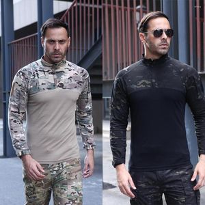 Hunting Jackets Men Army Tactical T Shirt SWAT Soldiers Military Combat T-Shirt Long Sleeve Camouflage Shirts Woodland Paintball Clothes