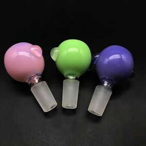 Neue 14mm 18mm männliche bunte Glasschüssel mit Blase chromatisches dickes Glas-Bong-Schüssel-Stück für berauschendes Glas-Dab-Rig-Tabak-Rauchzubehör