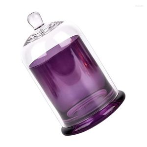 Candele 1 Set Glass Aroma Cup Candle Cover Ornamento per la casa Decorazione da tavola a cupola con fiori secchi