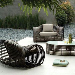 Camp Furniture Rattan-Sofa, kreativer Designer, Kunst, Freizeit, Innenhof