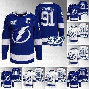 Tampa''Bay''lightning'''30th Anniversary Jersey Brayden Point Steven Stamkos Andrei Vasilevskiy Nicholas Paul Victor Hedman Nikita