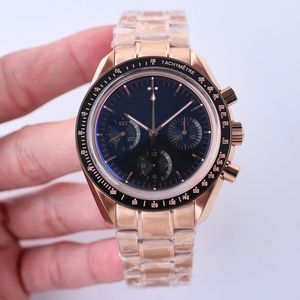 Quartz Watches Life Waterproof Business Fashion Trend Rose Gold Low-Key Luxury Temperament Precision Steel Strap 44mm