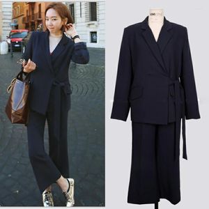 Women's Two Piece Pants Suits Elegant Woman Suit Women's Spring And Autumn Slim Fashion Temperament Casual Office Business OL Two-piece