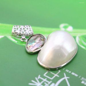 Anhänger Halsketten 24 44mm Abalone Weiße Süßwasserperlen Perlen Zubehör Herstellung Von Schmuck Handwerk DIY Vorherrschende Frauen Mädchen Geschenke
