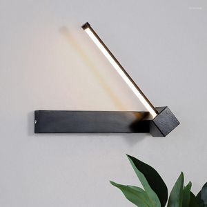 Wall Lamp Modern Minimalist Lamps Living Room Bedroom Bedside 7W AC96V-260V LED Sconce Black White Aisle Lighting Decoration