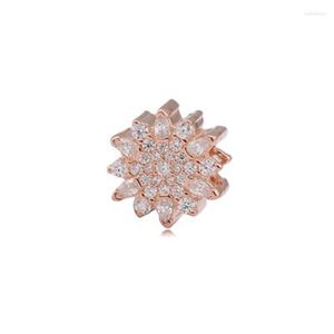 Серьги ожерелья набор 925 стерлингового серебряного серебра розового золота Цвет Чистый Cz Двенадцать угловых звездных бусин подходит для сковороды Оригинальные браслеты BANDLES DIY