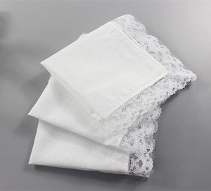 12pcs DIY White Pure Handkerchief Cotton lace Handmade Wending party Handkerchief size 23cm x25cm7910099