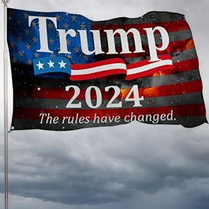 1pc, 2024 Donald Trump Election Flag 3x5fts 35.43X59.06inch Be Back The Rules Changed Banner For President USA Trump Supporters