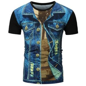 T-shirt da uomo estate manica corta streetwear abito finto gilet maglietta 3D moda divertente abito finto smoking papillon stampa 3D XS-5XL 230608