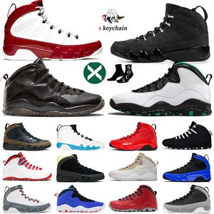 Designer Mens Jumpman 9 10s Basketball Shoes Jordens OG Sneakers Steel Grey Fire Red University Blue Gold Bulls Stealth Chile Red Chicago 9s 10 Trainers