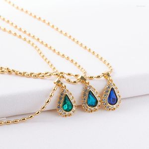 Pendant Necklaces LONDANY Necklace Crystal Women Europe And America Retro Simple Chinese Ancient Style Water Drop Jewelry