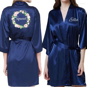 Women's Sleepwear Bride& Squad Robes Custom Names Bridesmaid Gifts Proposal Engagement Gift Bride Wedding Party Cover-ups Pajamas Gown