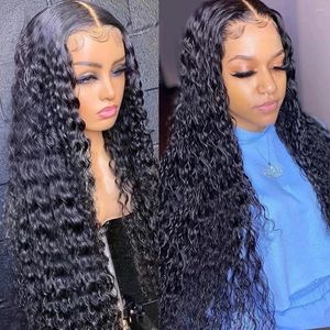 Brazilian Deep Wave Lace Frontal Wig Loose Water Curly Human Hair Wigs HD Transparent Preplucked Hairline For Women