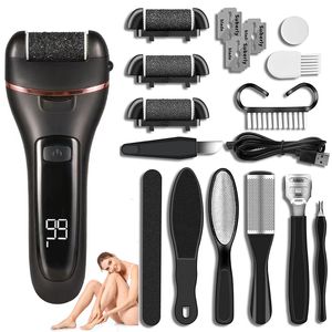 Fotpolermedel Electric Callus Remover för fötter med laddningsbart pedikyrpaket 3 Rullhuvuden 2 Speed ​​Foot Care Pedicure Tools