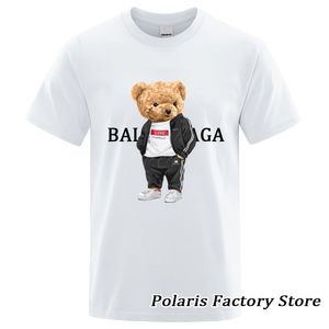 Męskie koszulki Summer Men Cartoon Bear Luksusowa marka T Shirt Oważne krótkie rękawy