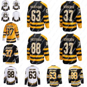 Bostonbruinsjersey 88 David Pastrnak 63 Brad Marchand 71 Taylor Hall 73 Charlie McAvoy Hockey Jerseys Black White Yellow Stitched