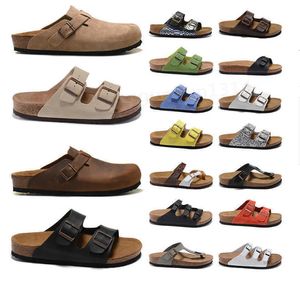 Boston 2023 Hausschuhe Strand Sandalen Faule Schuhe Liebhaber Schrammen Designer Trainer Neue Leder Tasche Kopf Pull Kork Weiblich Männlich Sommer m8