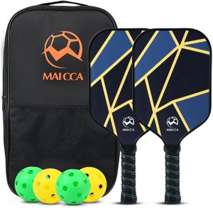 Tennis Balls Pickleball Set of 2 Paddles Bag Retriever Lightweight Carbon Surface Accessories for Adults Kids Beginners 230609