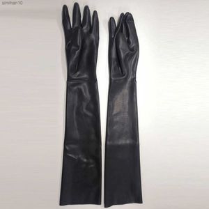 Sexy Latex Gloves Black Long Rubber Seamless Gloves Punk Sex toys Cosplay for Women Man Adult Games Extroic Accessory COS L230518