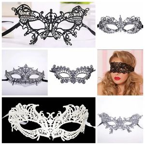 Moda seksowna dama koronkowa maska ​​czarne wycięte maski oko kolorowe maskarada fantazyjna maska ​​Halloween Venetian Mardi Party Costume 42 Style