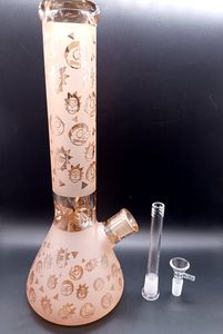 14-inch cartoon trim Bong Bong Bong High capacity Dab rig thick glass smoking tube recovery with female 18mm connector