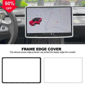 New Navigation Screen Protector For Tesla Model 3 Y Silicone Protective Frame Edge Cover Central Control Car Accessories