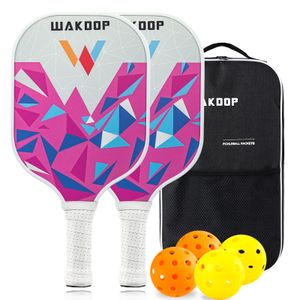 Tennis Rackets Pickleball Paddle Set Carbon Racket of 2 and 4 Pickleballs Balls Racquet with Portable Bag 230608