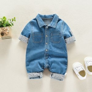 Overaller diimuu baby barn pojkar kläder småbarn denim pants mode barn casual jumpsuits långärmad byxor 230608