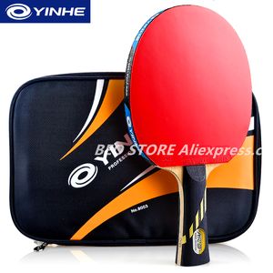 탁구 raquets Yinhe 9 Star Racket Galaxy 5 Wood2 Carbon Off Pipsin 고무 탁구 라켓 Ping Pong Bat 230608