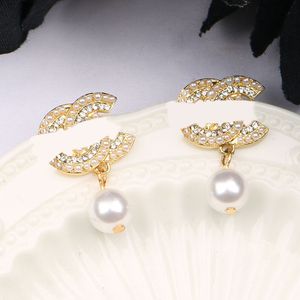 20Style Designer 18K Gold Plated Morn Morts Double Letter Stud Enring for Womengirl Pearl Pendant Carring حفل زفاف عالي الجودة من اليهود