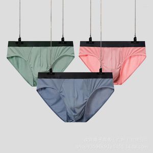 Underpants Pluse Size 3XL Men's Briefs Ice Silk Underwear Sexy Lingerie Summer Thin Male Graphene Antibacterial Crotch Panties