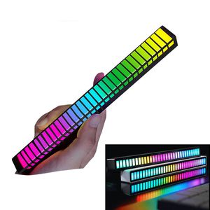 Wireless Sound Activated RGB Light Bar, Creative 16 32 40 Led Sound Control Pickup Rhythm Lights LED Ambient Light for Car bedroom gift