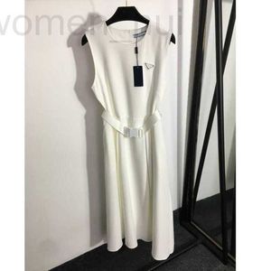 Basic & Casual Dresses designer 23ss white dress summer dresses womens clothing women Letter safety Buckle belt vest Long skirt High quality a1 XFK6