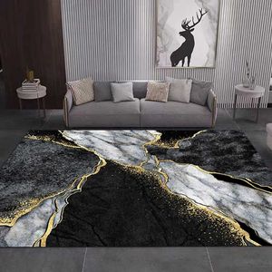 Carpet Black Gold Marble Carpet for Living Room Luxury Home Decoration Sofa Table Large Area Rugs Non-slip Floor Mat Entrance Door Mat R230607