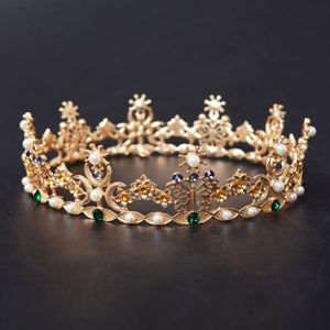 Bröllopshår smycken Royal Queen King Tiaras och Crowns Bridal Vintage Headpiece Women Prom Ornaments Accessories 230609