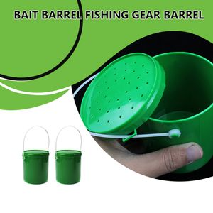 Fishing Accessories 2pcs Bucket Round Earthworm Live Bait with Breather Holes Box Plastic Redworm Worm Lure Buckets 230608