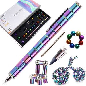 Ballpoint Pens Creative Magnetic Pen Multifunctional Decompression Magnet Fidget для детей для взрослых подарков в школу, написание канцелярских товаров 230608