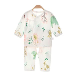 Conjunto de roupas de monge infantil primavera/verão de algodão puro sem ossos para meninas