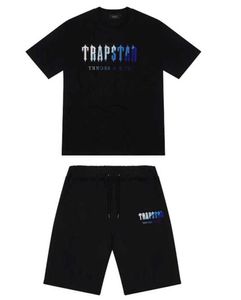 Męska koszulka Trapstar T -SHIRT KRÓTKI SURED CHenille Black Cotton London Streetwear Design 589ESS