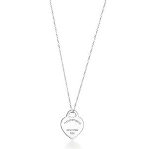 Classic S925 Sterling Silver Necklace Fashion Versatile Luxury Princess Love Brand Steel Printed Fine Chain Love Necklaces Jewelry