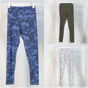 Lu Align Lu Lady Calças de cintura alta para ioga Calças atléticas nuas Leggings de comprimento camuflado Secagem rápida Ginásio Calças compridas de treinamento apertadas Roupas esportivas com nádegas viradas para cima