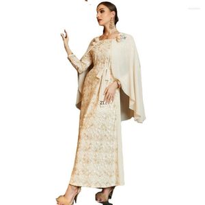 Ethnic Clothing Party Dress Women Muslim Shawl Caftan Sequins Appliques Lace Up Kaftan Eid Vestidos Dubai Arab Turkey Ramadan 2023 Summer