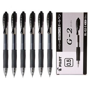 Kugelschreiber 12pcsBox PILOT BLG2 Retractable Gel Ink Pen Set 038mm 05mm 07mm Tip Roller Ball Comfort Grip School Supplies Pilot 230608
