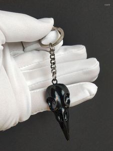 Keychains 1pc Stainless Steel Key Chain Holder Bird Skeleton Gothic Pendant For Geeks Skull Making Jewelry DIY Keychain Accessories